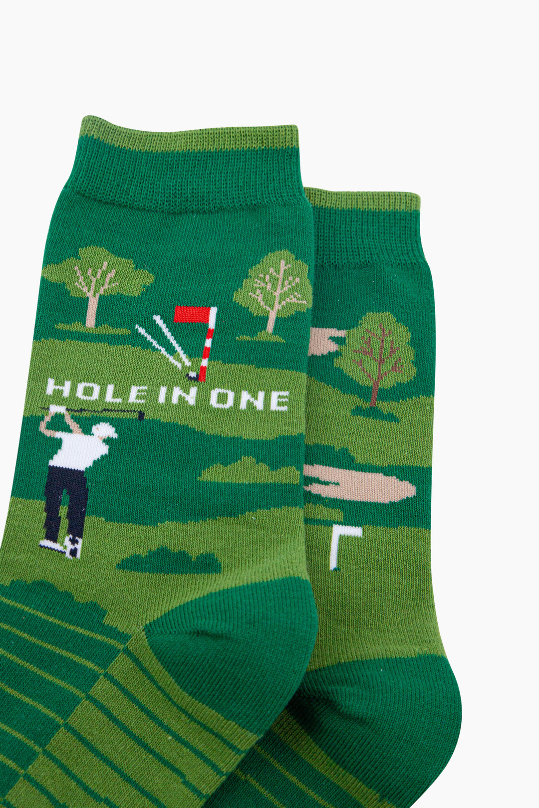 Hole-in-One-Golf-Combed-Cotton-Odd-Socks-in-Green-Closeup