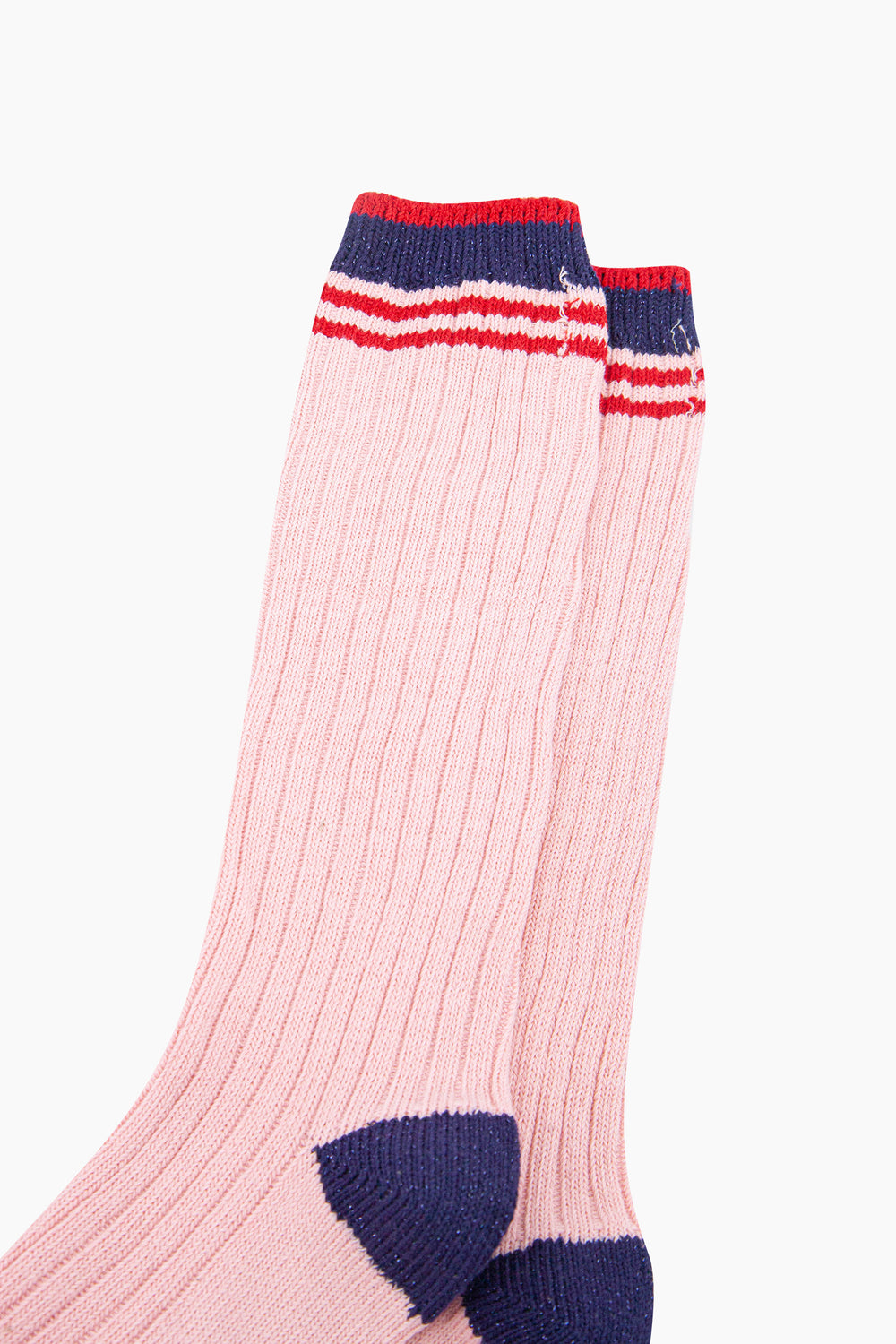 Striped-Combed-Cotton-Knee-High-Glitter-Socks-in-Pink-Navy-close-up