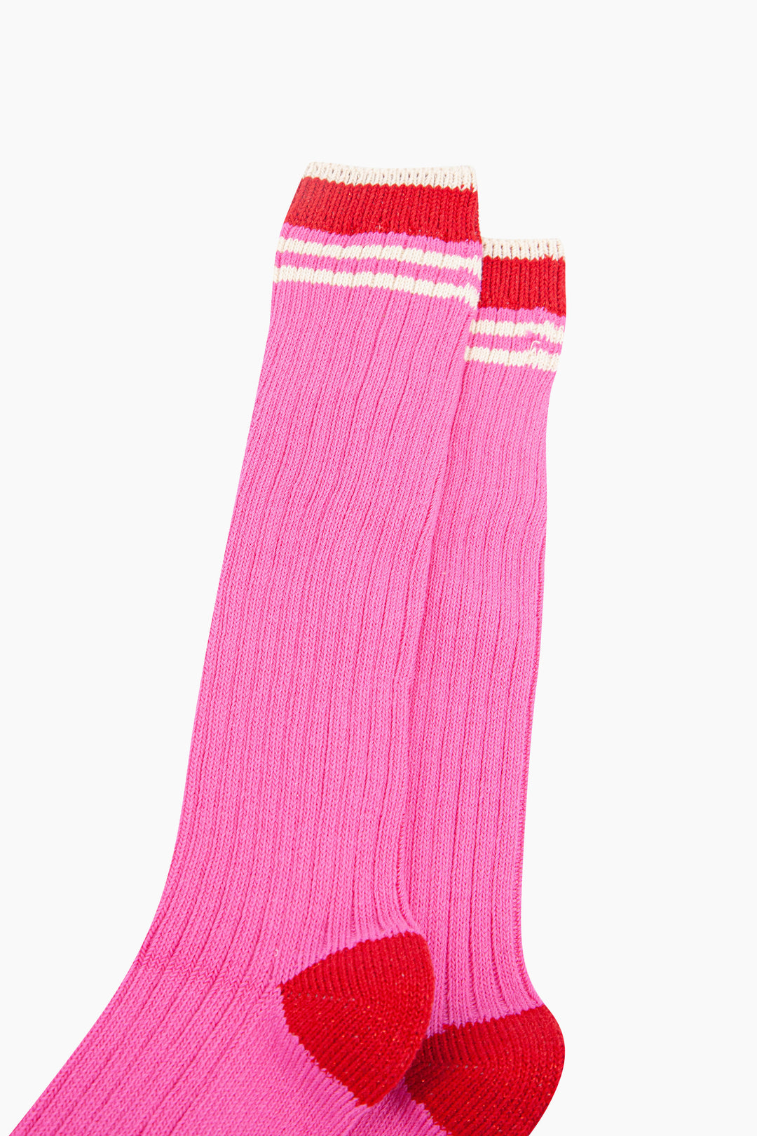 Striped-Combed-Cotton-Knee-High-Glitter-Socks-in-Pink-Red-close-up