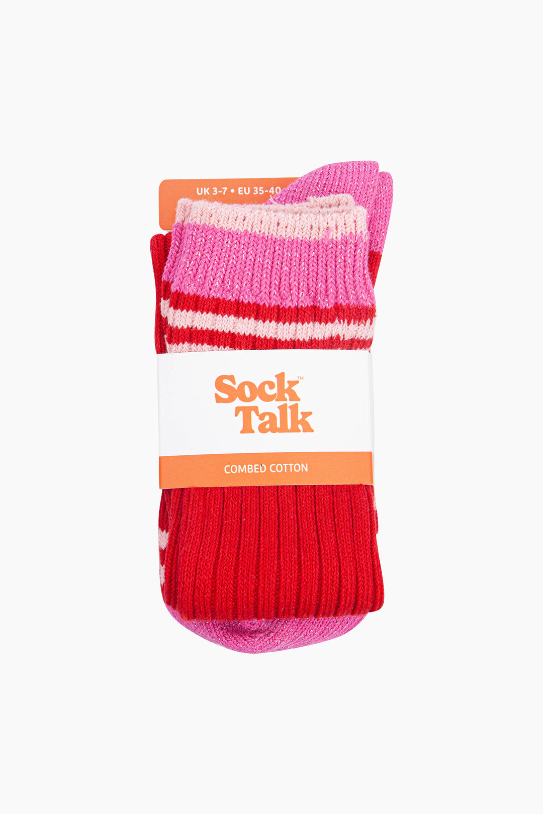 Striped-Combed-Cotton-Knee-High-Glitter-Socks-in-Red-Pink-in-packaging
