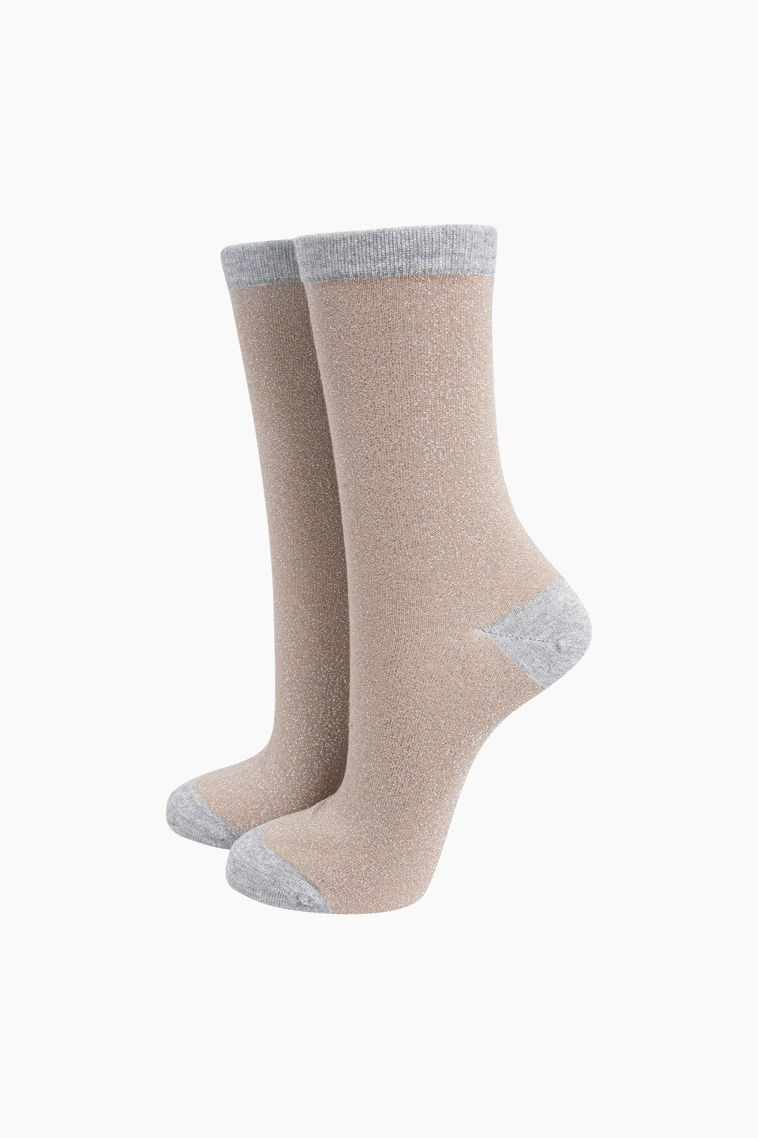 Polka-Dots-Combed-Cotton-Glitter-Socks-in-Beige-Grey-mannequin