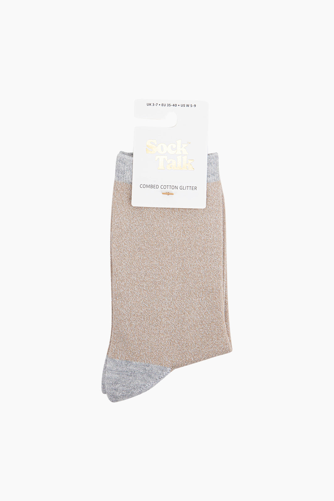 Polka-Dots-Combed-Cotton-Glitter-Socks-in-Beige-Grey-in-packaging