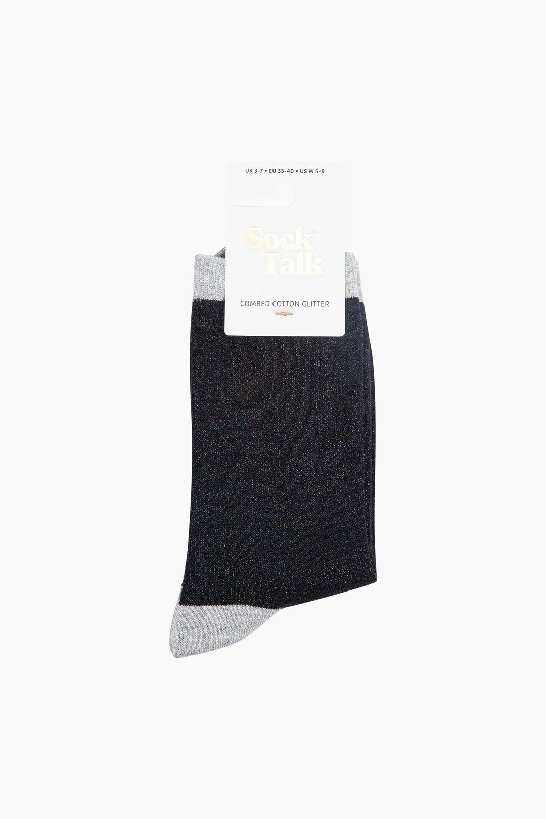 Plain-Combed-Cotton-Glitter-Socks-in-Black-in-packaging