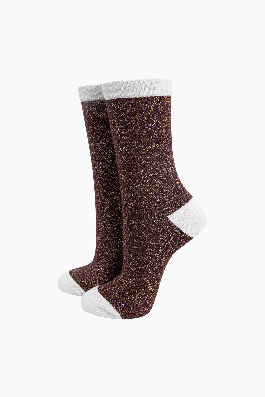 Polka-Dots-Combed-Cotton-Glitter-Socks-in-Chocolate-Brown-MANNEQUIN
