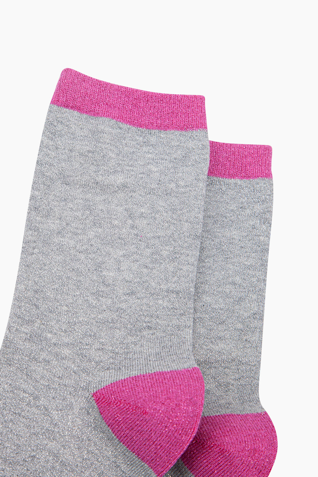 Plain-Combed-Cotton-Glitter-Socks-in-Grey-Pink-close-up