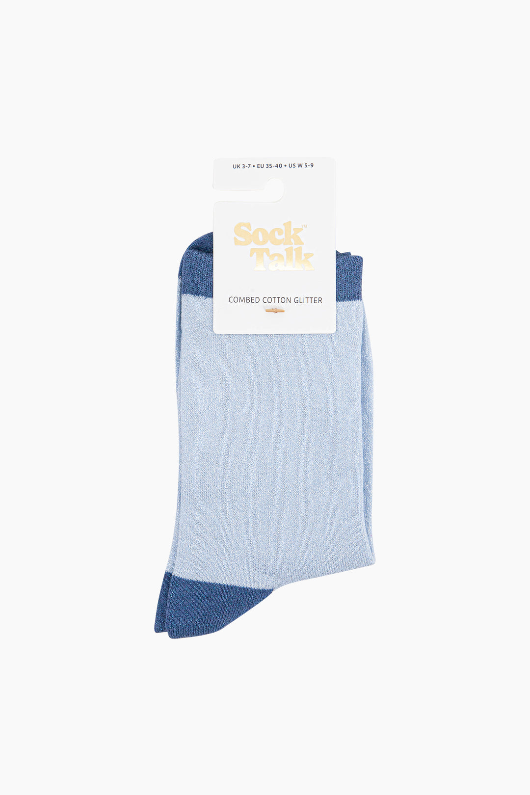Plain-Combed-Cotton-Glitter-Socks-in-Blue-in-packaging