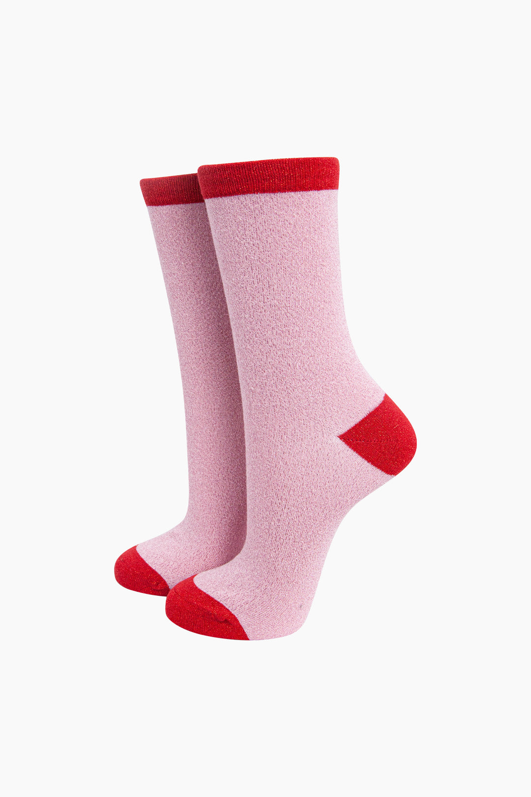 Plain-Combed-Cotton-Glitter-Socks-in-Pink-Red-mannequin