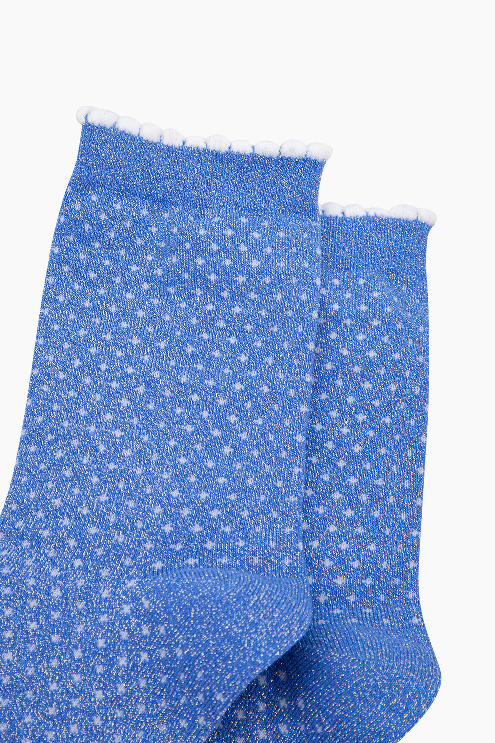 Polka-Dots-Combed-Cotton-Glitter-Socks-in-Blue-close-up