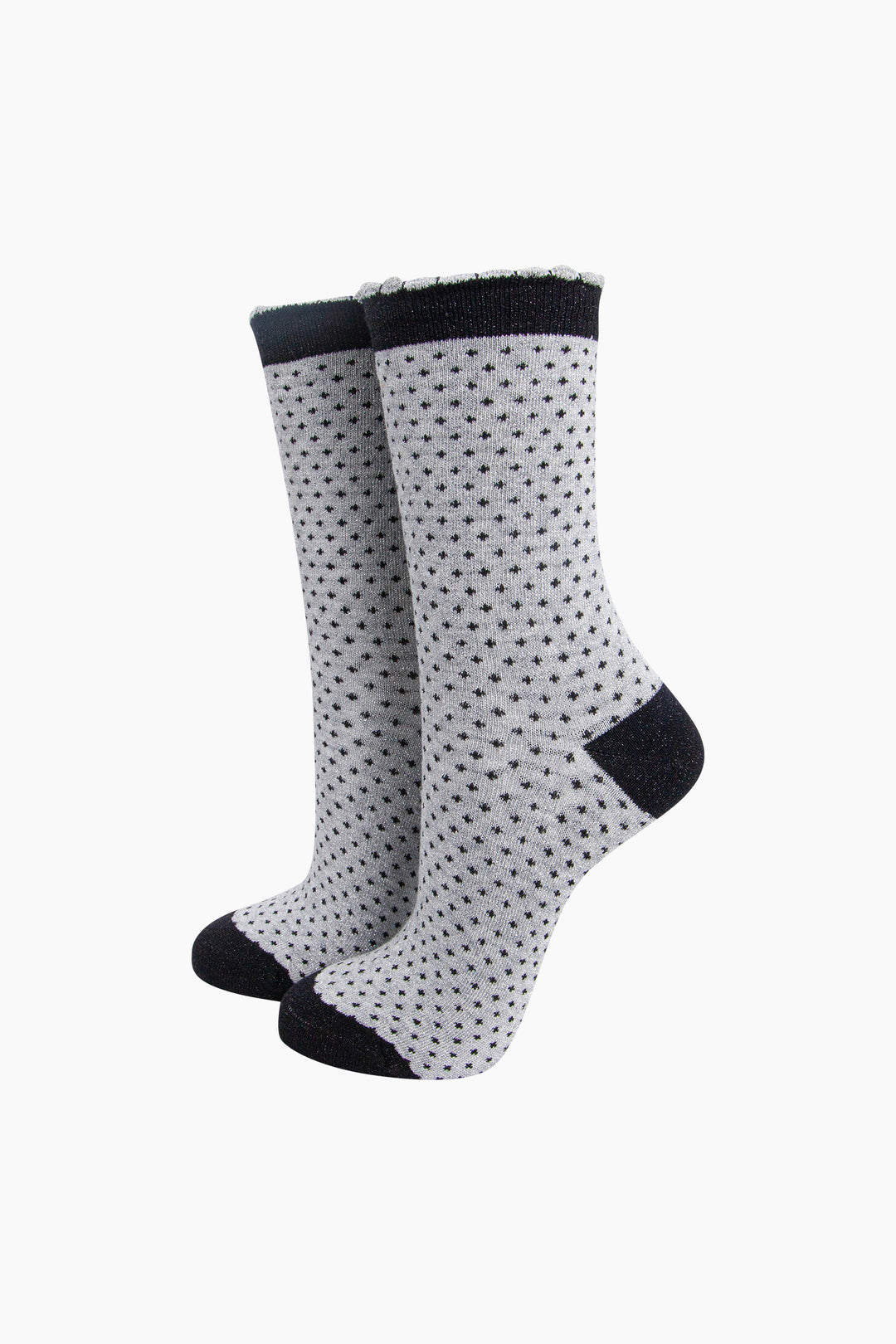Polka-Dots-Combed-Cotton-Glitter-Socks-in-Grey-mannequin