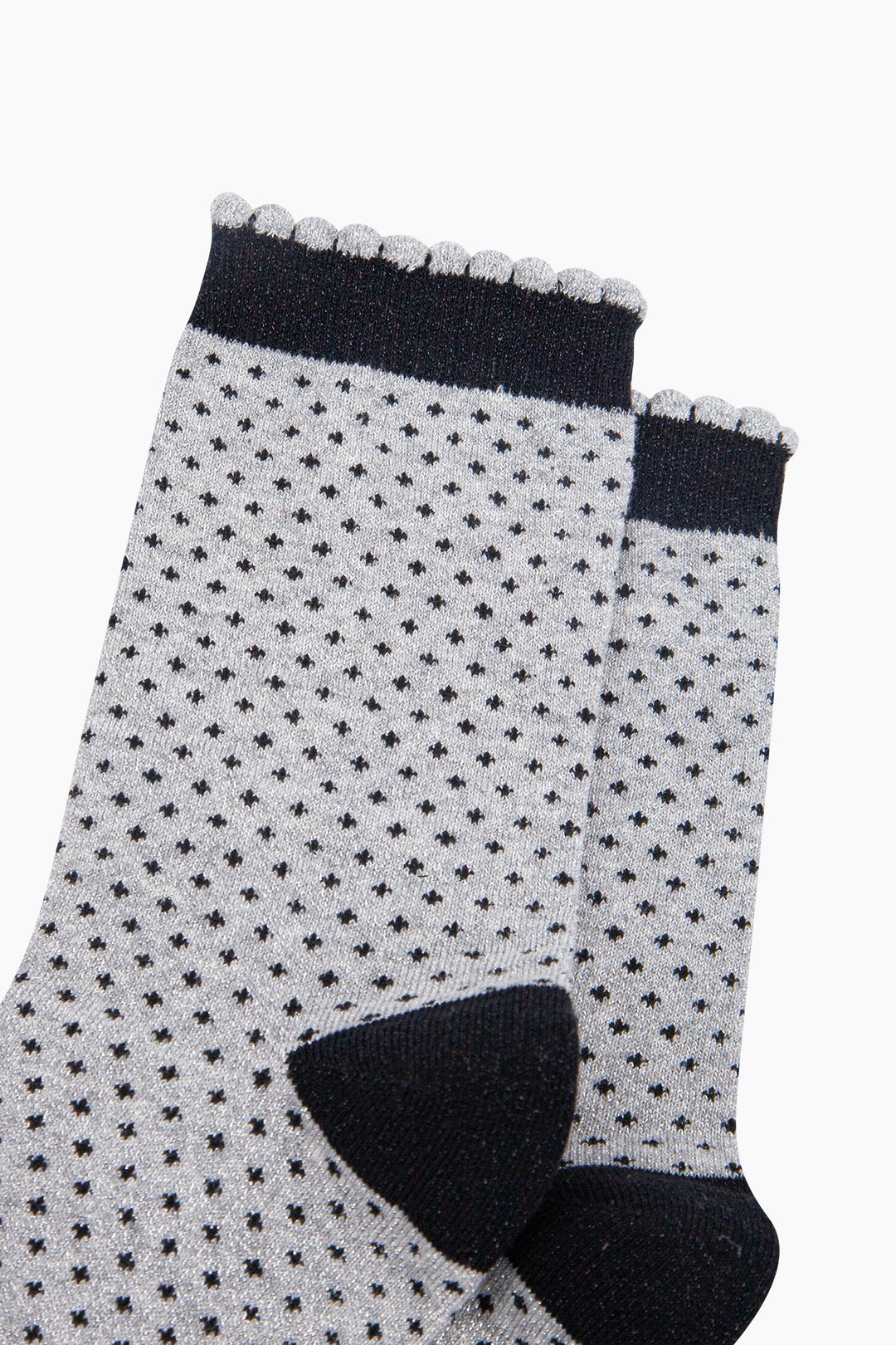 Polka-Dots-Combed-Cotton-Glitter-Socks-in-Grey-close-up