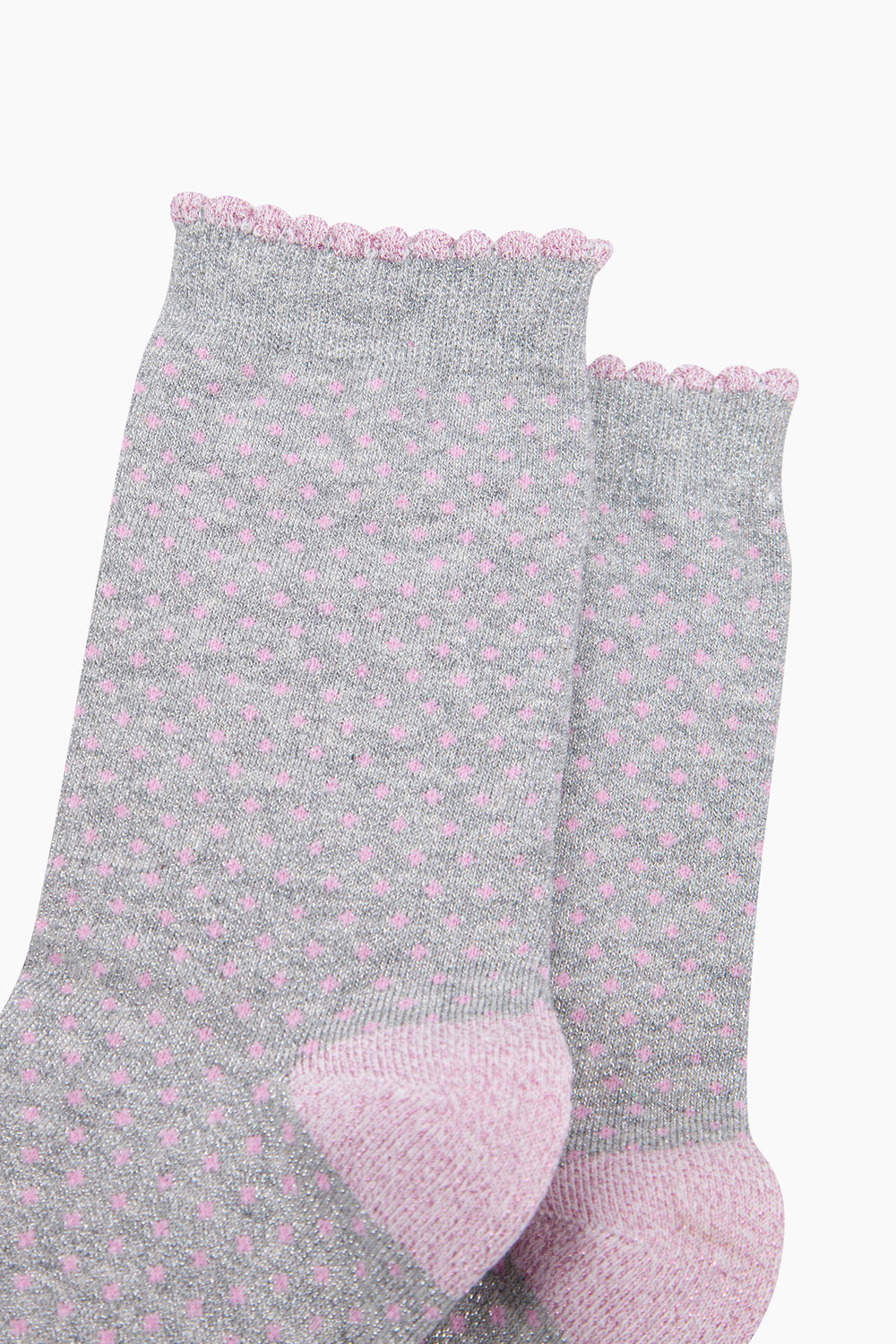 Polka-Dots-Combed-Cotton-Glitter-Socks-in-Grey-close-up