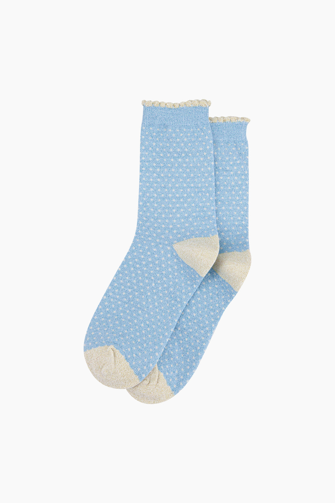 Polka-Dots-Combed-Cotton-Glitter-Socks-in-Light-Blue-Cream-close-up
