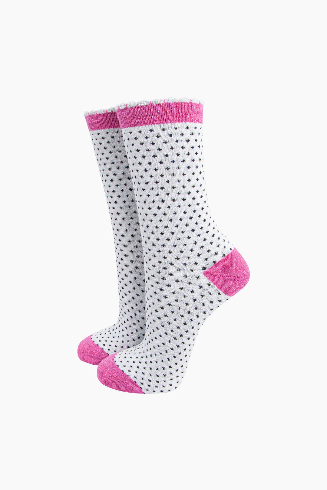 Polka-Dots-Combed-Cotton-Glitter-Socks-in-Light-grey-mannequin