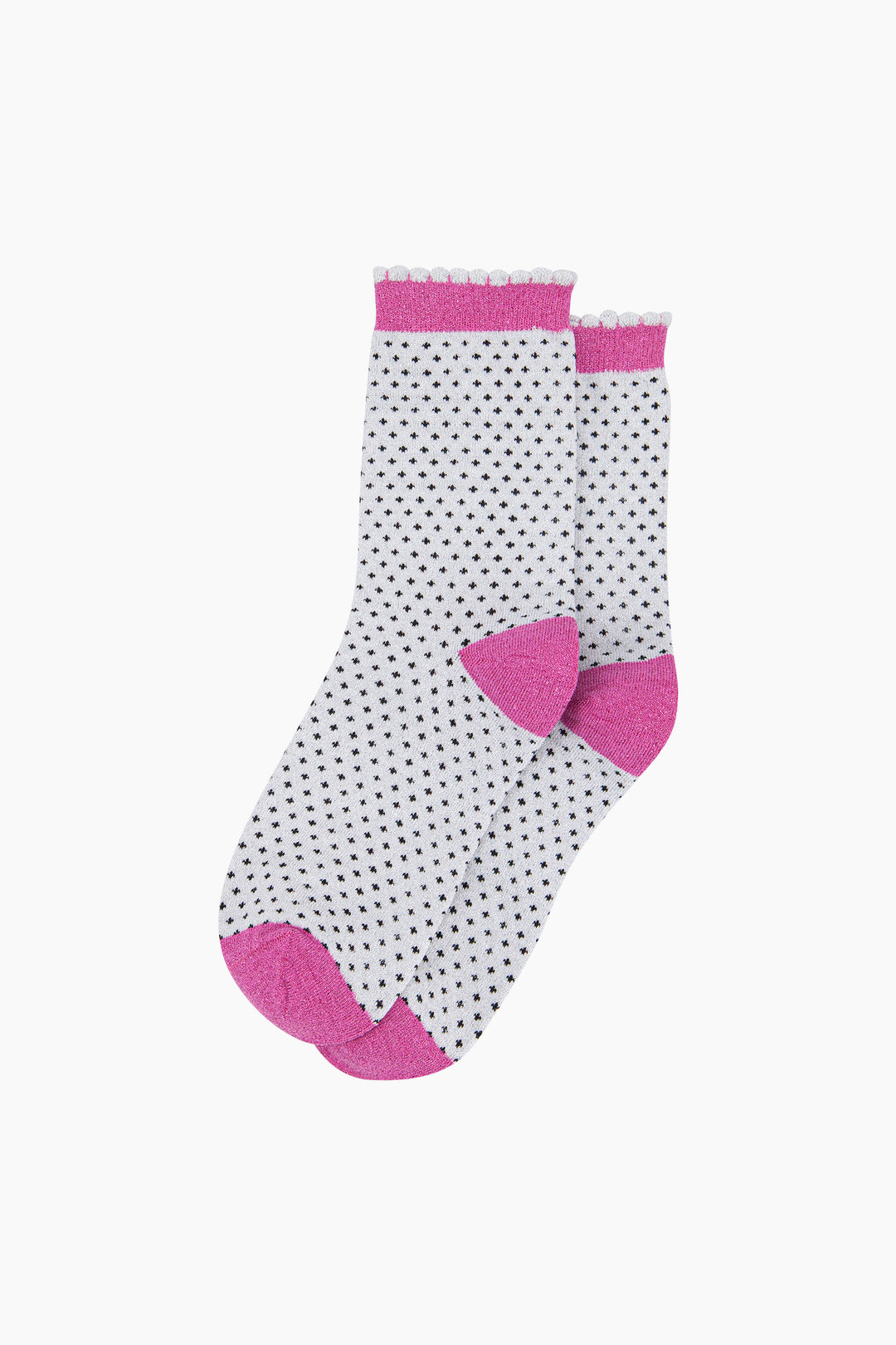 Polka-Dots-Combed-Cotton-Glitter-Socks-in-Light-grey-flat-lay