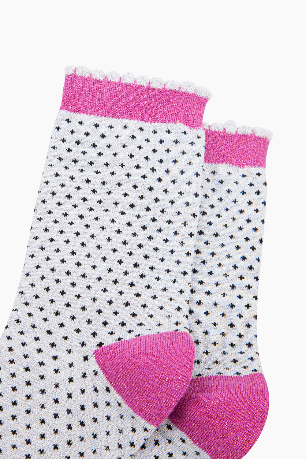 Polka-Dots-Combed-Cotton-Glitter-Socks-in-Light-grey-close-up