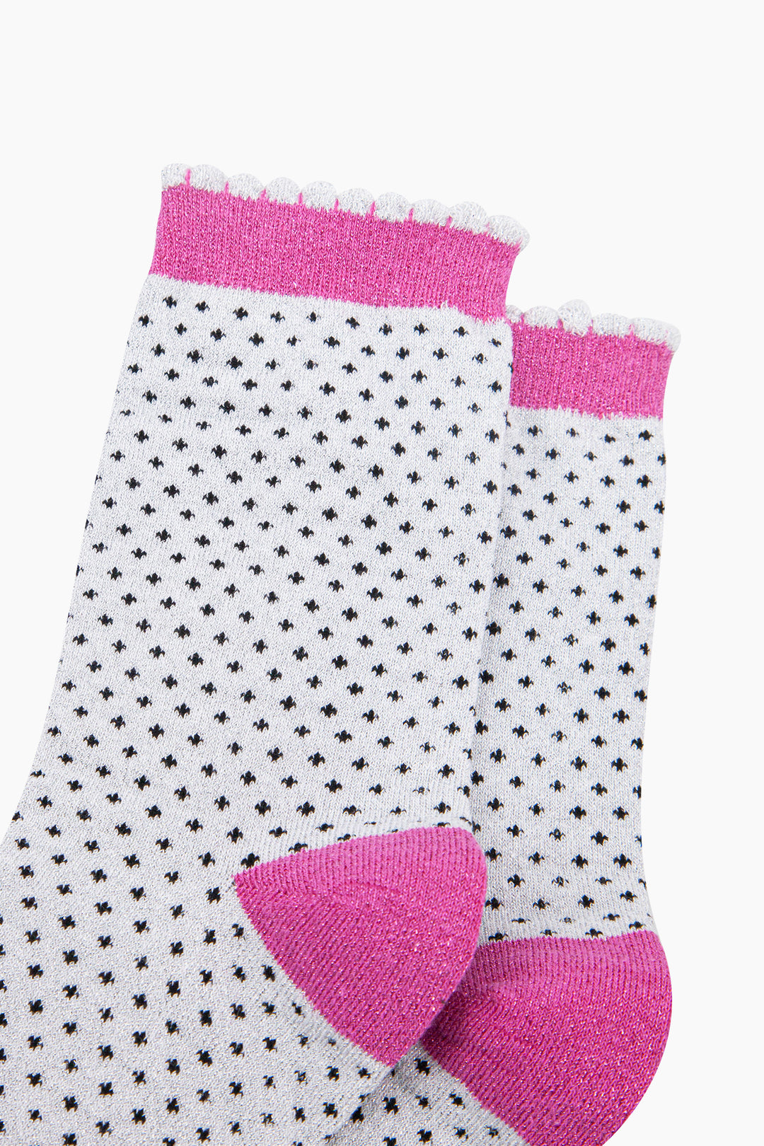 Polka-Dots-Combed-Cotton-Glitter-Socks-in-Light-grey-close-up