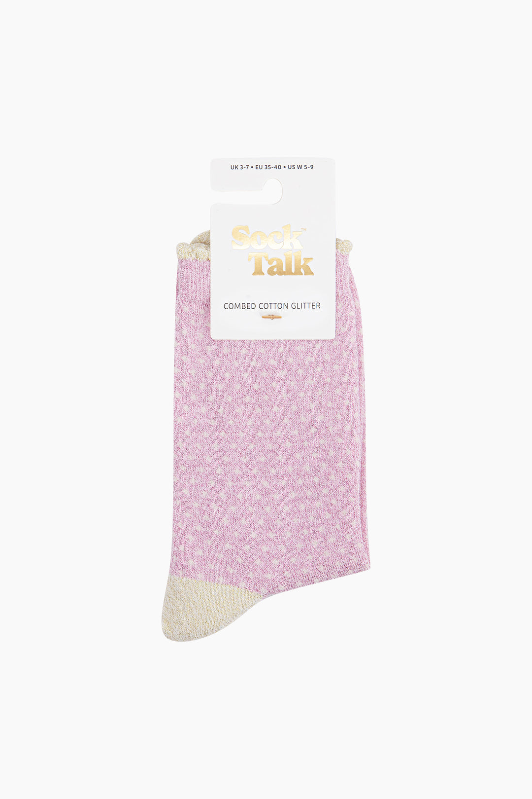 Polka-Dots-Combed-Cotton-Glitter-Socks-in-Light-Pink-in-packaging
