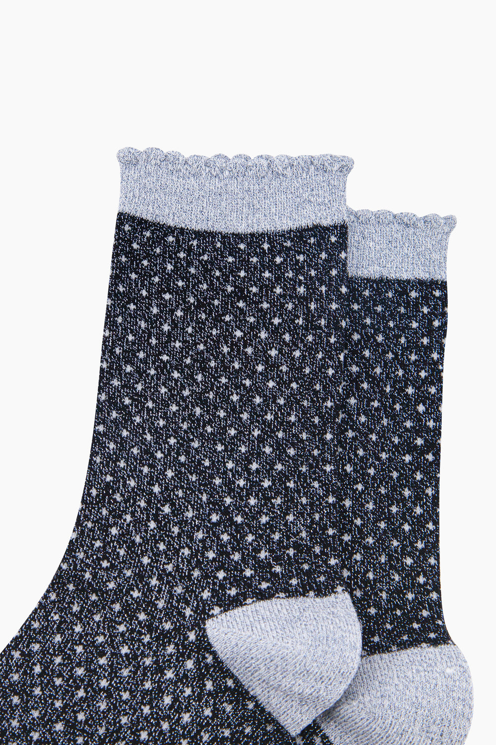 Polka-Dots-Combed-Cotton-Glitter-Socks-in-Navy-Blue-close-up