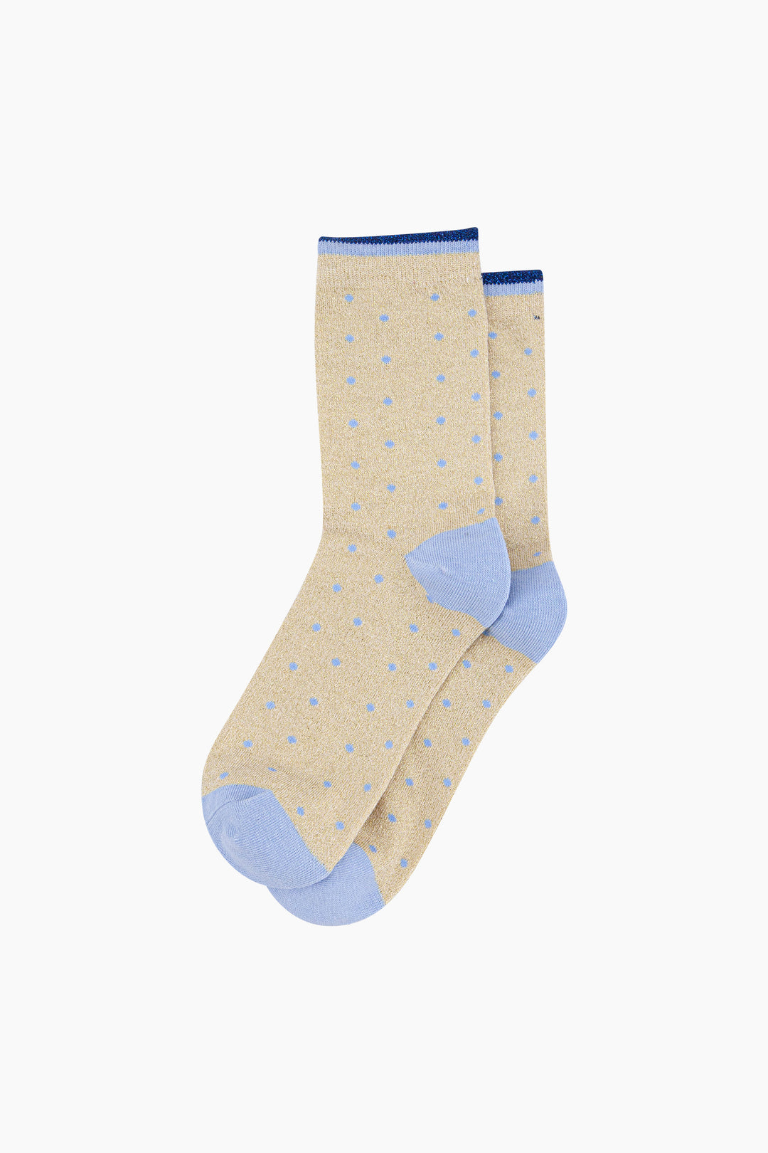 Small Spots Combed Cotton Glitter Socks in Cream