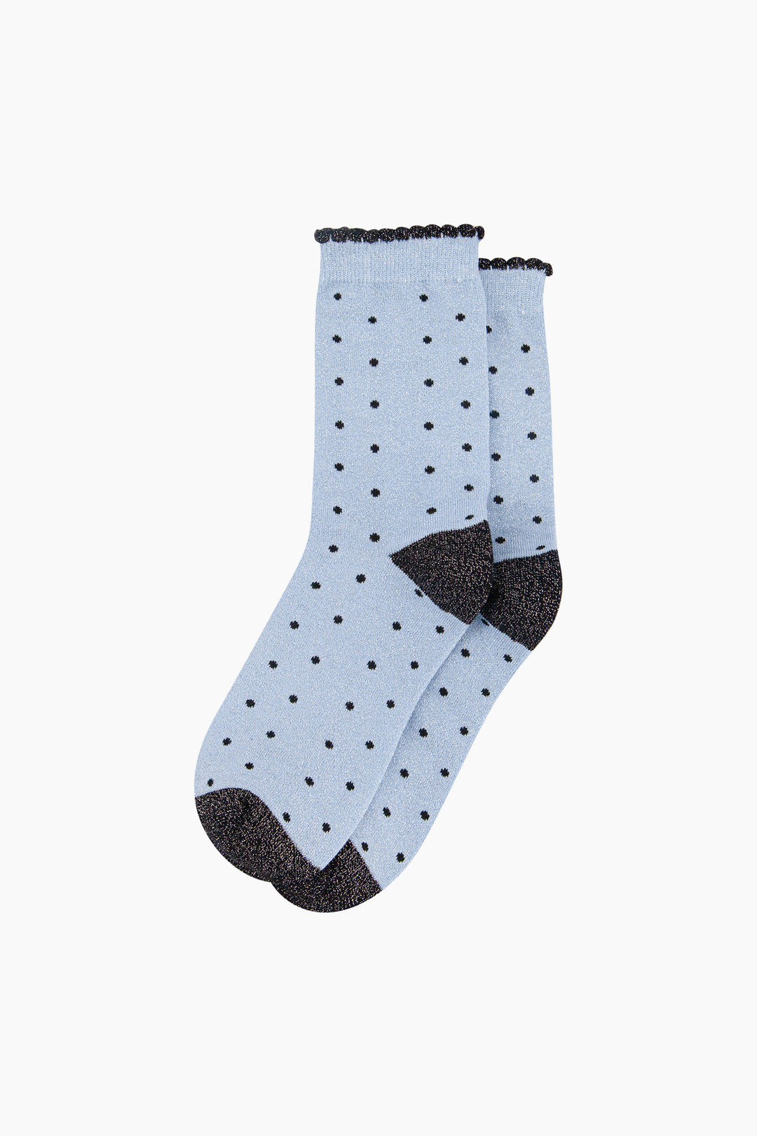 Small-Spots-Combed-Cotton-Glitter-Socks-in-Light-Blue-flat-lay