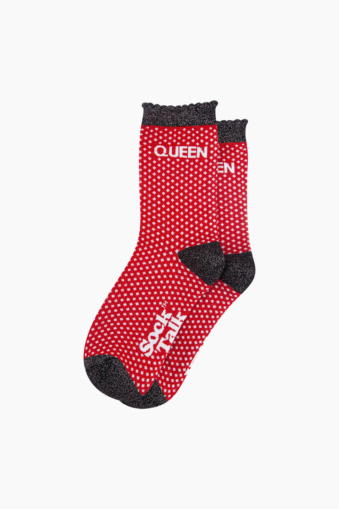 Queen-Spotted-Combed-Cotton-Glitter-Socks-in-Red-flat-lay