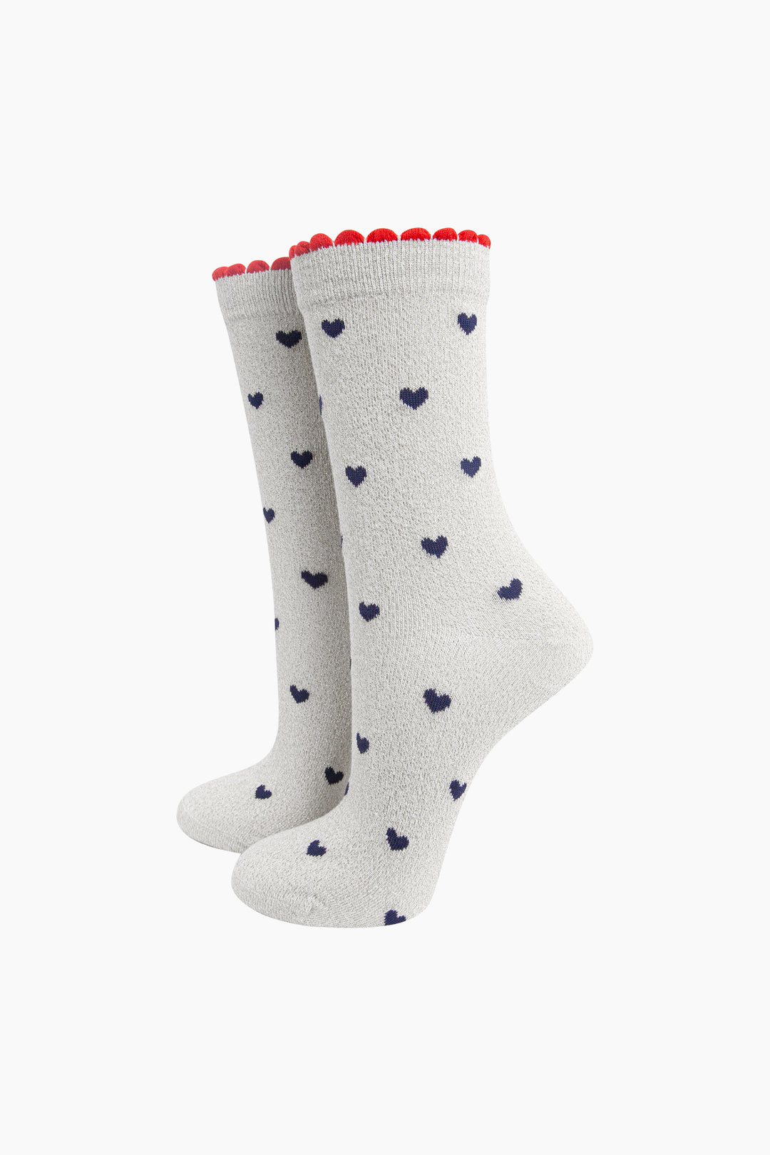 Love-Hearts-Combed-Cotton-Glitter-Socks-in-Silver-Navy-Blue-mannequin