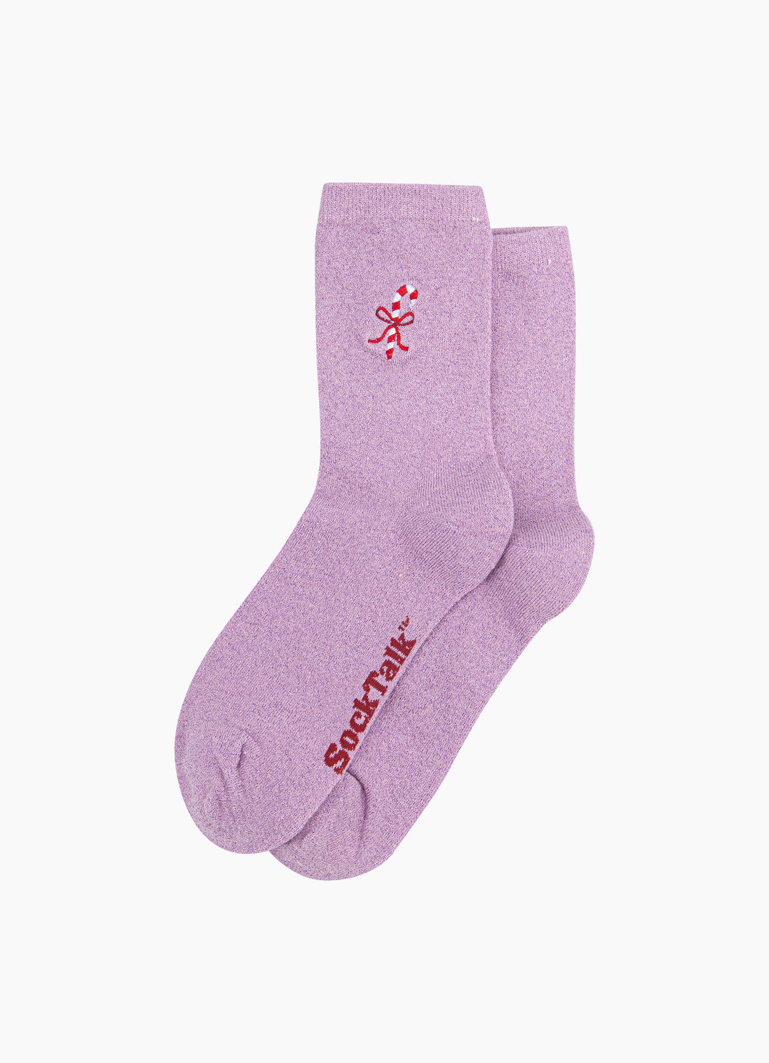 Candy-Cane-Combed-Cotton-Glitter-Embroidered-Socks-in-Light-Pink-Laid-Flat