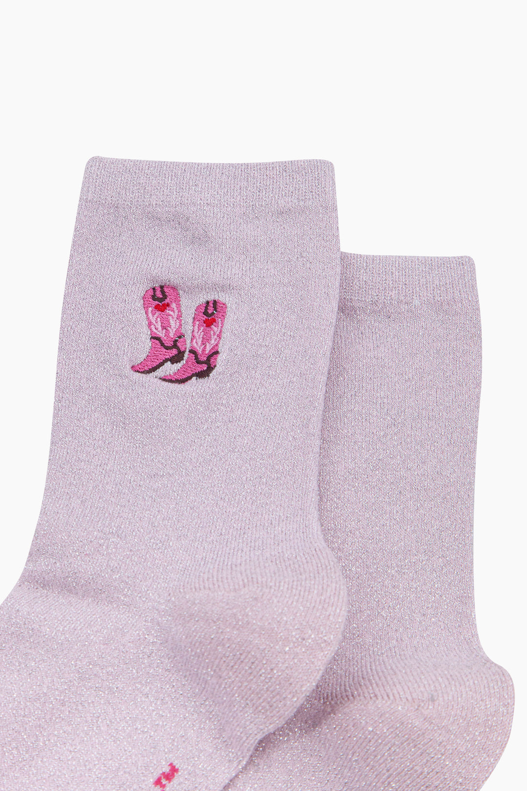 Cowboy-Boot-Combed-Cotton-Glitter-Embroidered-Socks-in-Baby-Pink-Close-Up