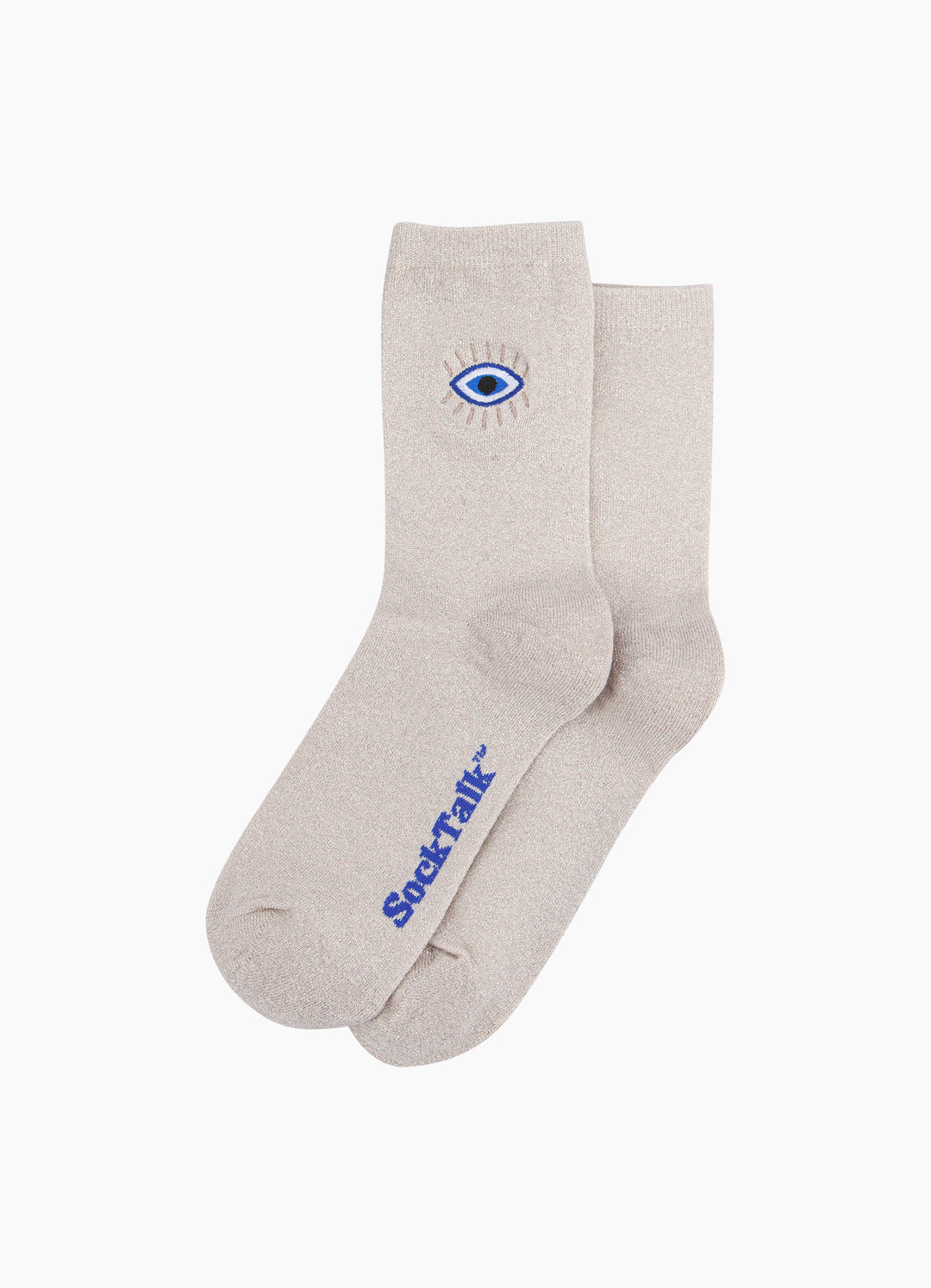 Nazar-Combed-Cotton-Glitter-Embroidered-Socks-in-Cream-Laid-Flat