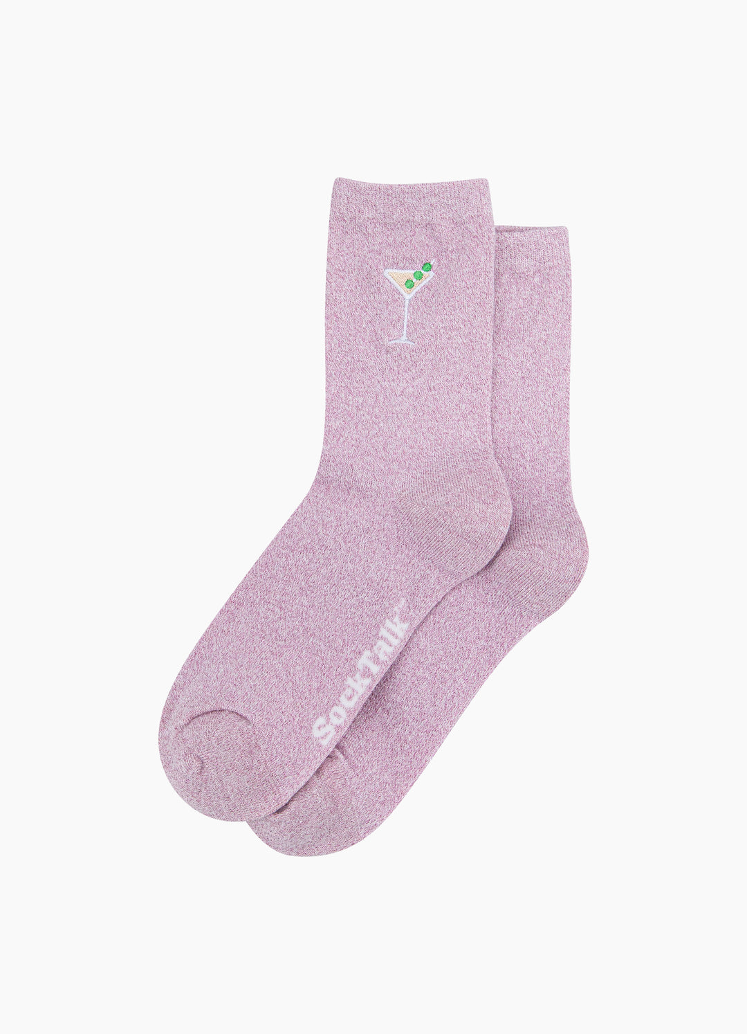 Cocktail-Combed-Cotton-Glitter-Embroidered-Socks-in-Soft-Pink-Laid-Flat