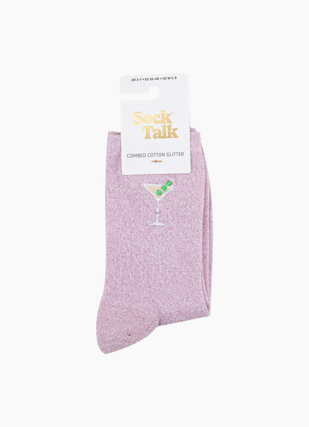 Cocktail-Combed-Cotton-Glitter-Embroidered-Socks-in-Soft-Pink-In-Packaging