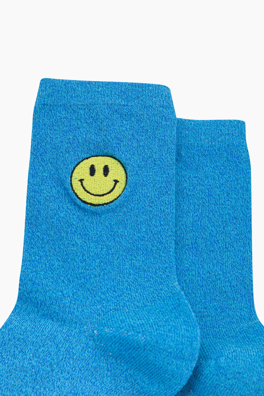 Smiley-Face-Combed-Cotton-Glitter-Embroidered-Socks-in-Electric-Blue-Close-Up