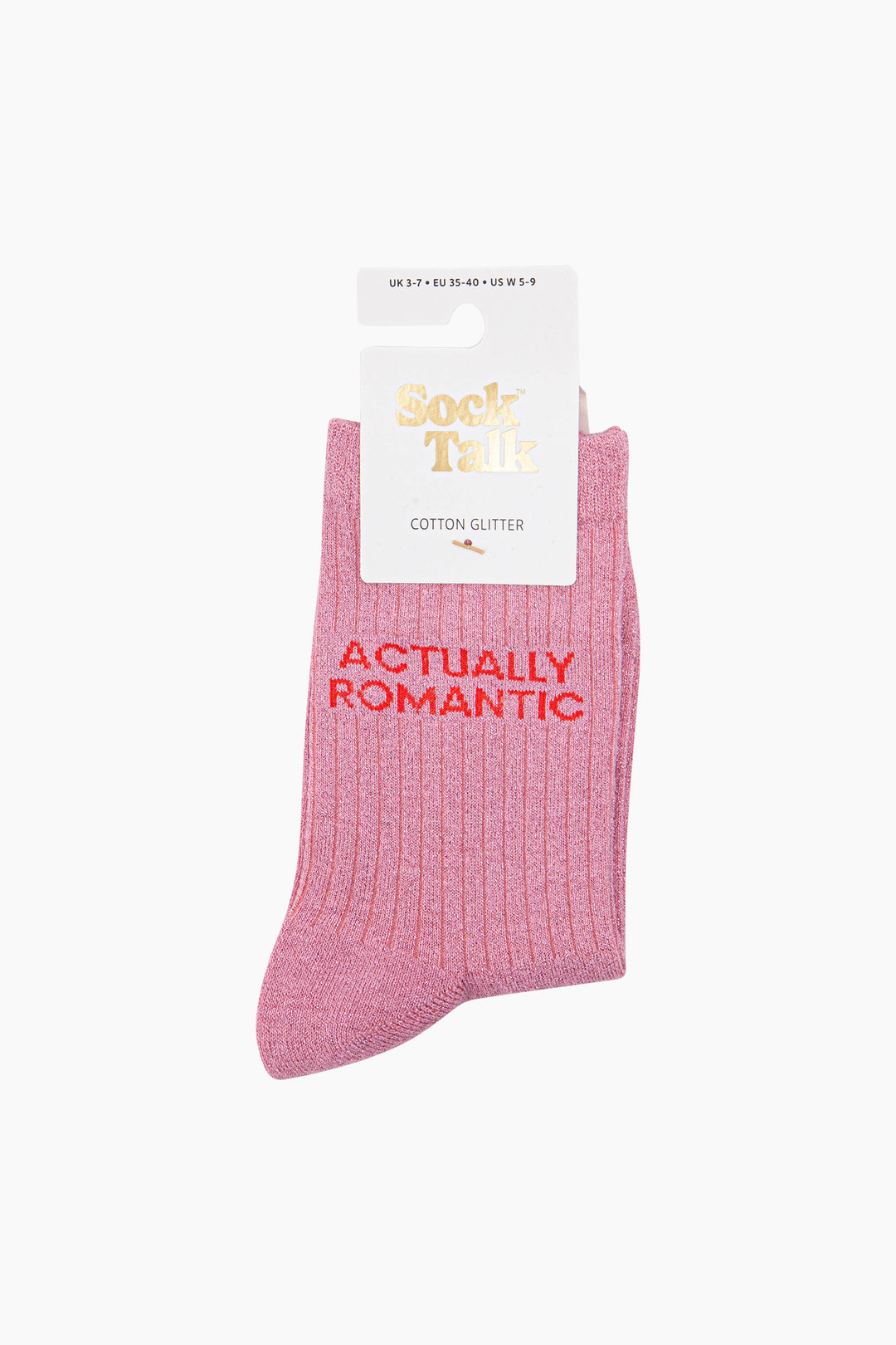 Actually-Romantic-Combed-Cotton-Glitter-Socks-in-Light-Pink-In-Packaging