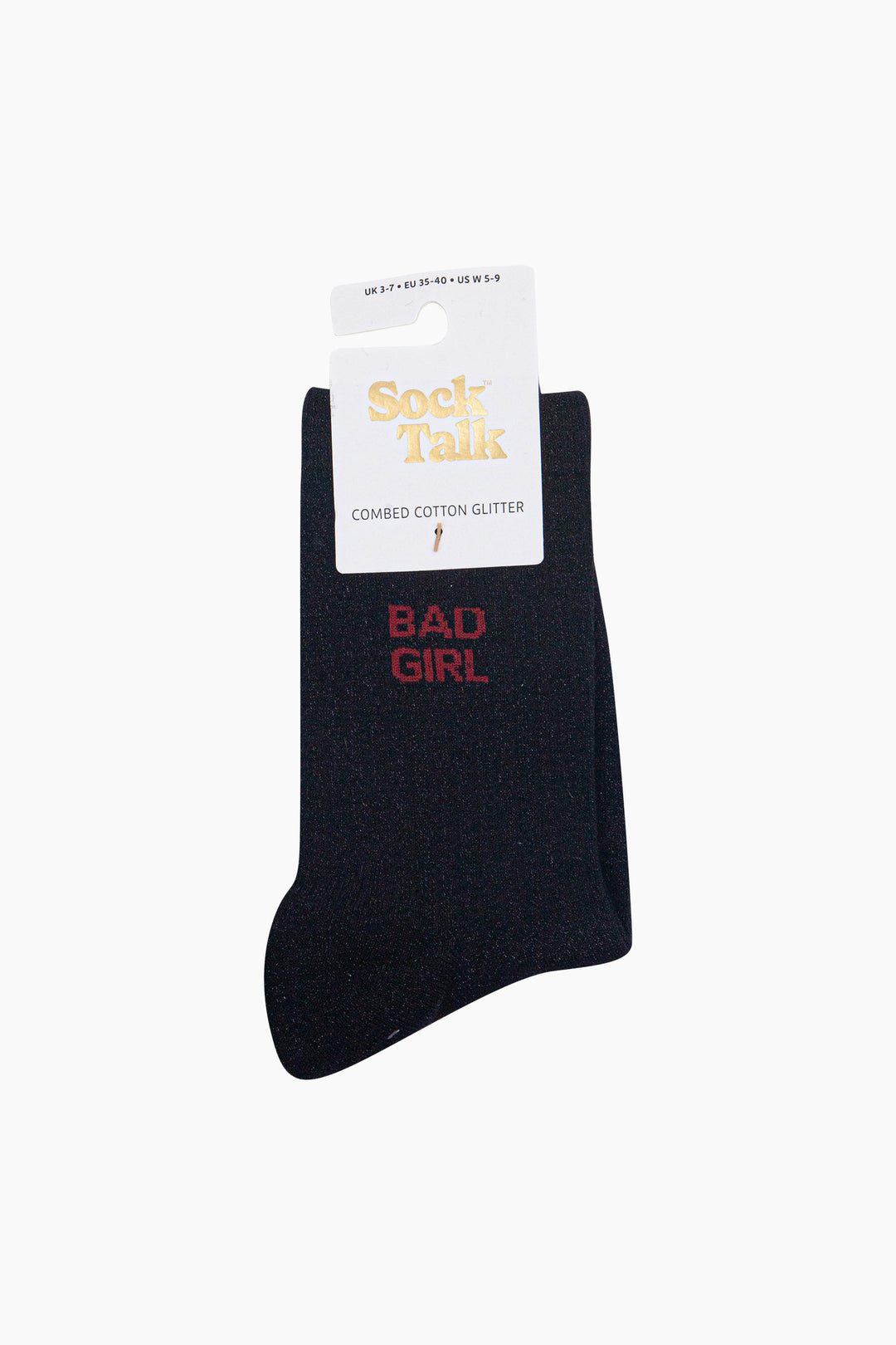 Bad-Girl-Combed-Cotton-Glitter-Socks-in-Black-In-Packaging
