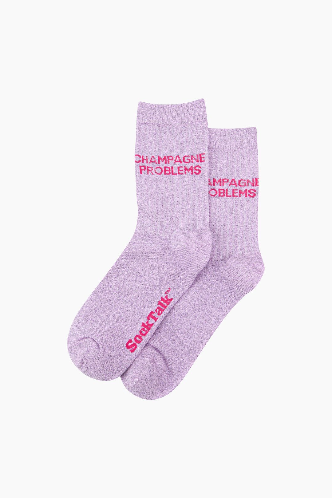 Champagne-Problems-Combed-Cotton-Glitter-Socks-in-Lilac-Laid-Flat