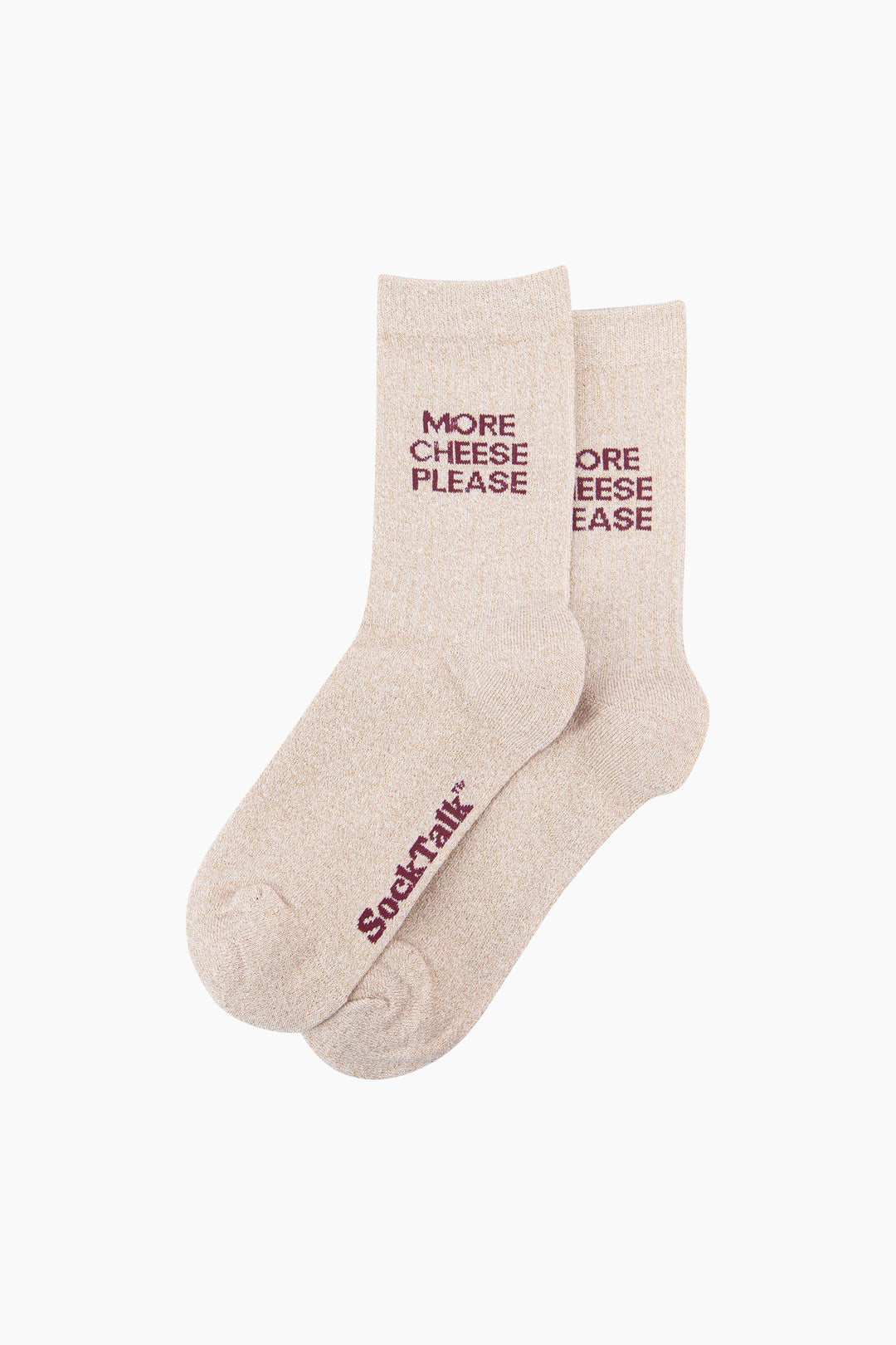 More-Cheese-Please-Combed-Cotton-Glitter-Socks-in-Cream-Laid-Flat