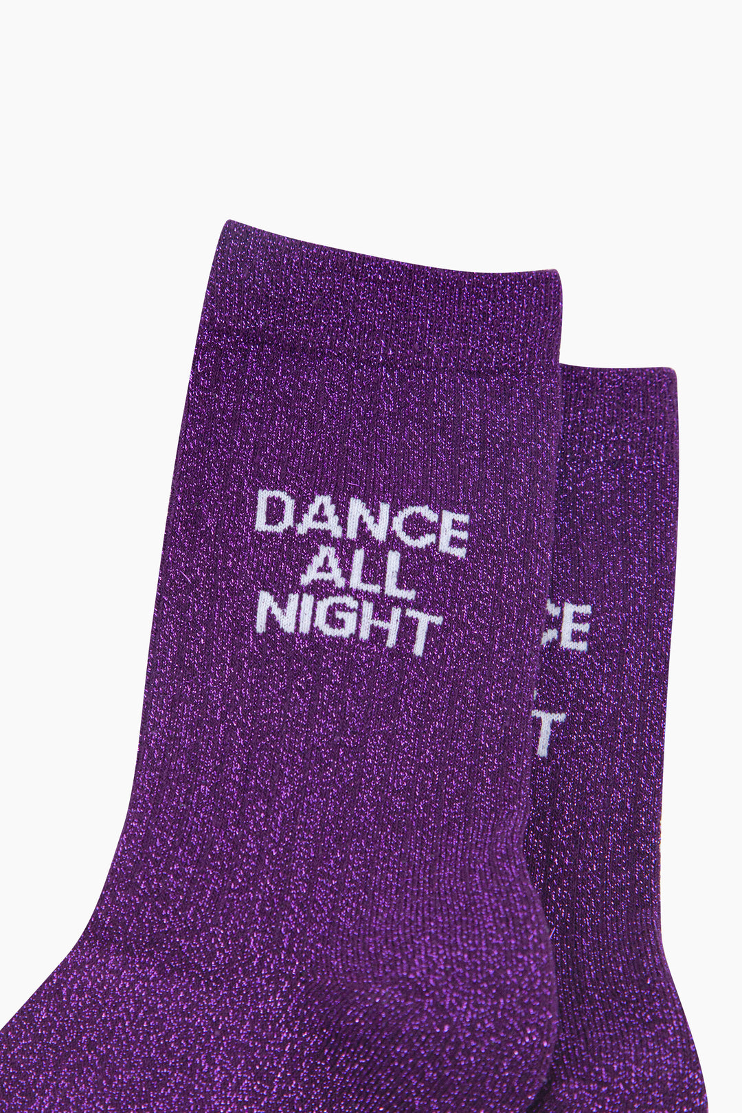 Dance All Night Combed Cotton Glitter Socks in Purple