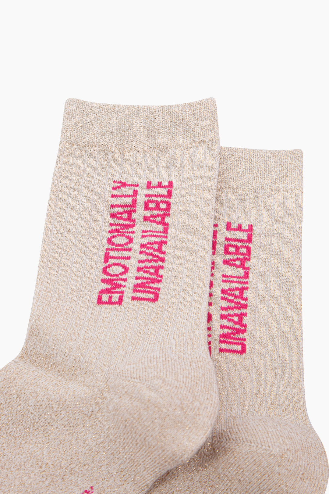 Emotionally-Unavailable-Combed-Cotton-Glitter-Socks-in-Cream-Close-Up