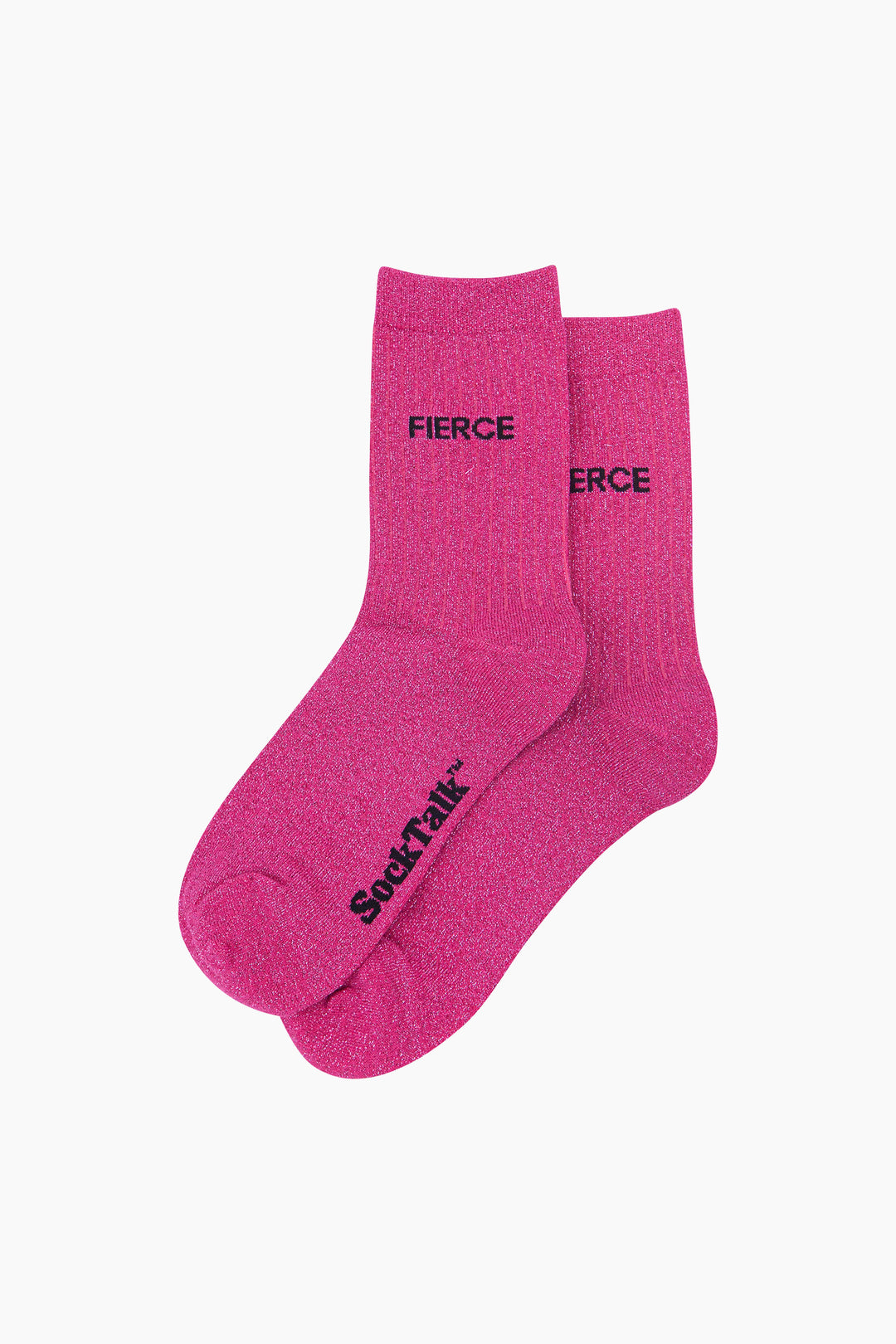 Fierce-Combed-Cotton-Glitter-Socks-in-Hot-Pink-Laid-Flat