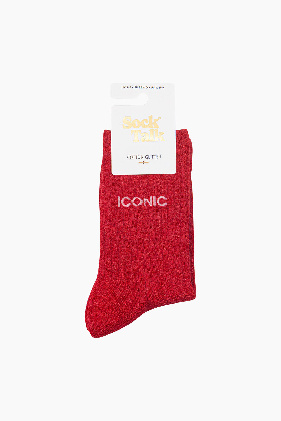 Iconic-Combed-Cotton-Glitter-Socks-in-Red-In-Packaging