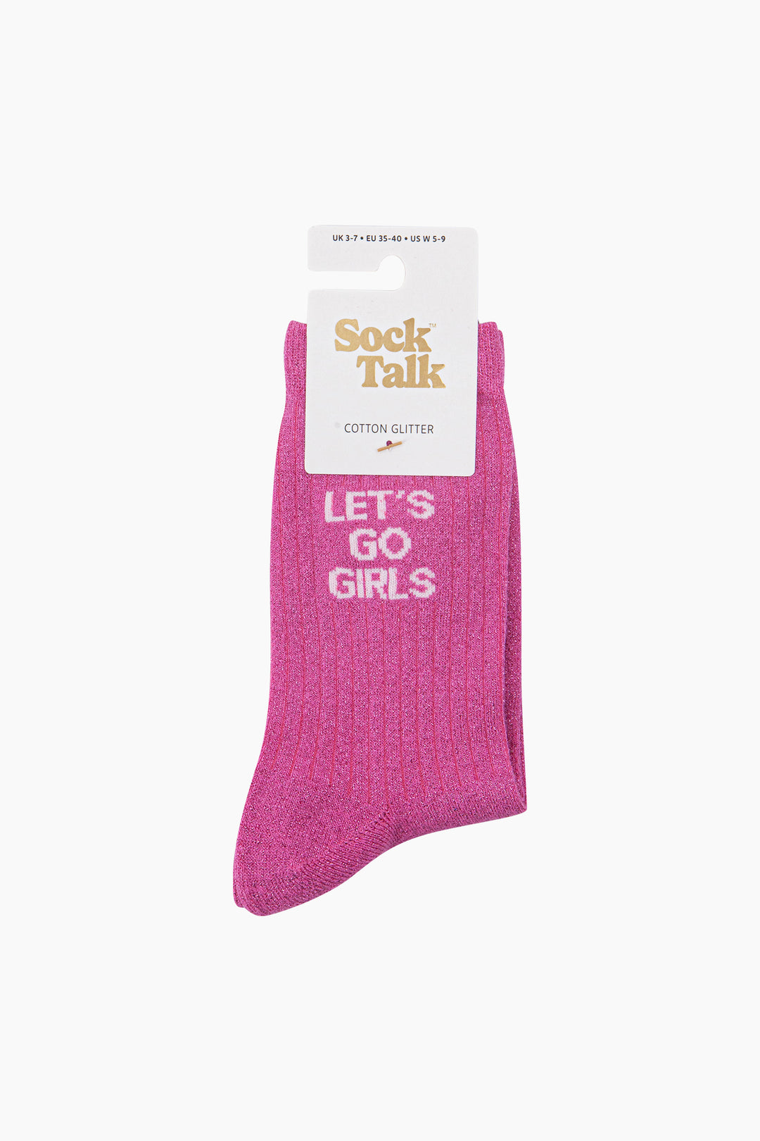 Let's-Go-Girls-Combed-Cotton-Glitter-Socks-in-Hot-Pink-In-Packaging