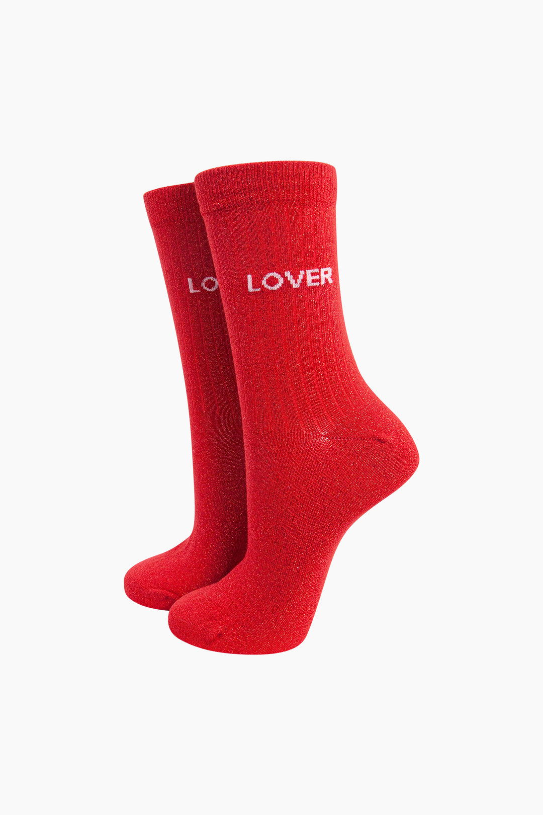 Lover-Glitter-Combed-Cotton-Word-Crew-Socks-for-Women-Red-mannequin