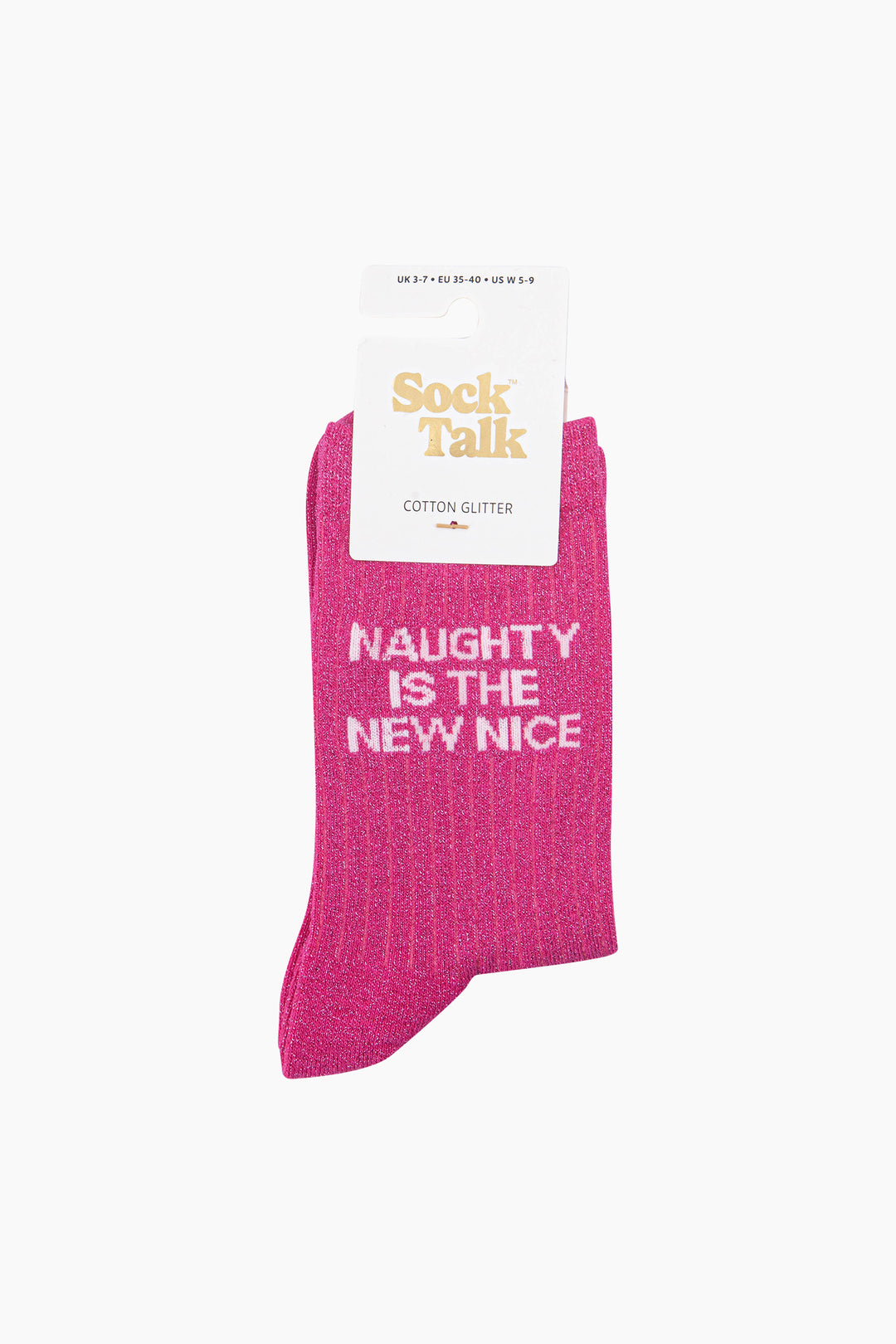 Naughty-Is-The-New-Nice-Combed-Cotton-Glitter-Socks-in-Hot-Pink-In-Packaging