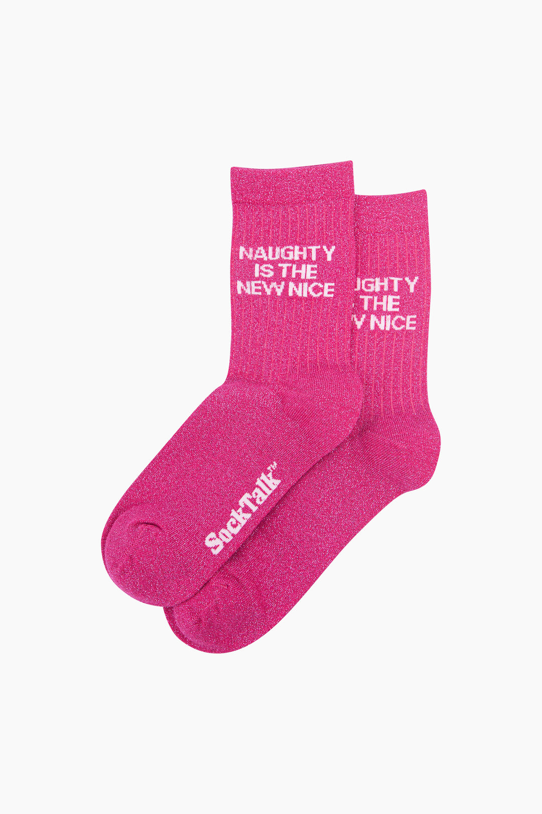 Naughty-Is-The-New-Nice-Combed-Cotton-Glitter-Socks-in-Hot-Pink-Laid-Flat