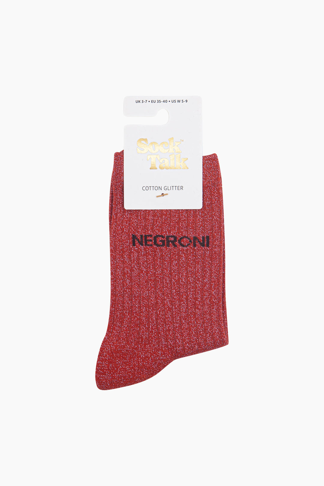 Negroni-Combed-Cotton-Glitter-Socks-in-Burnt-Orange-In-Packaging