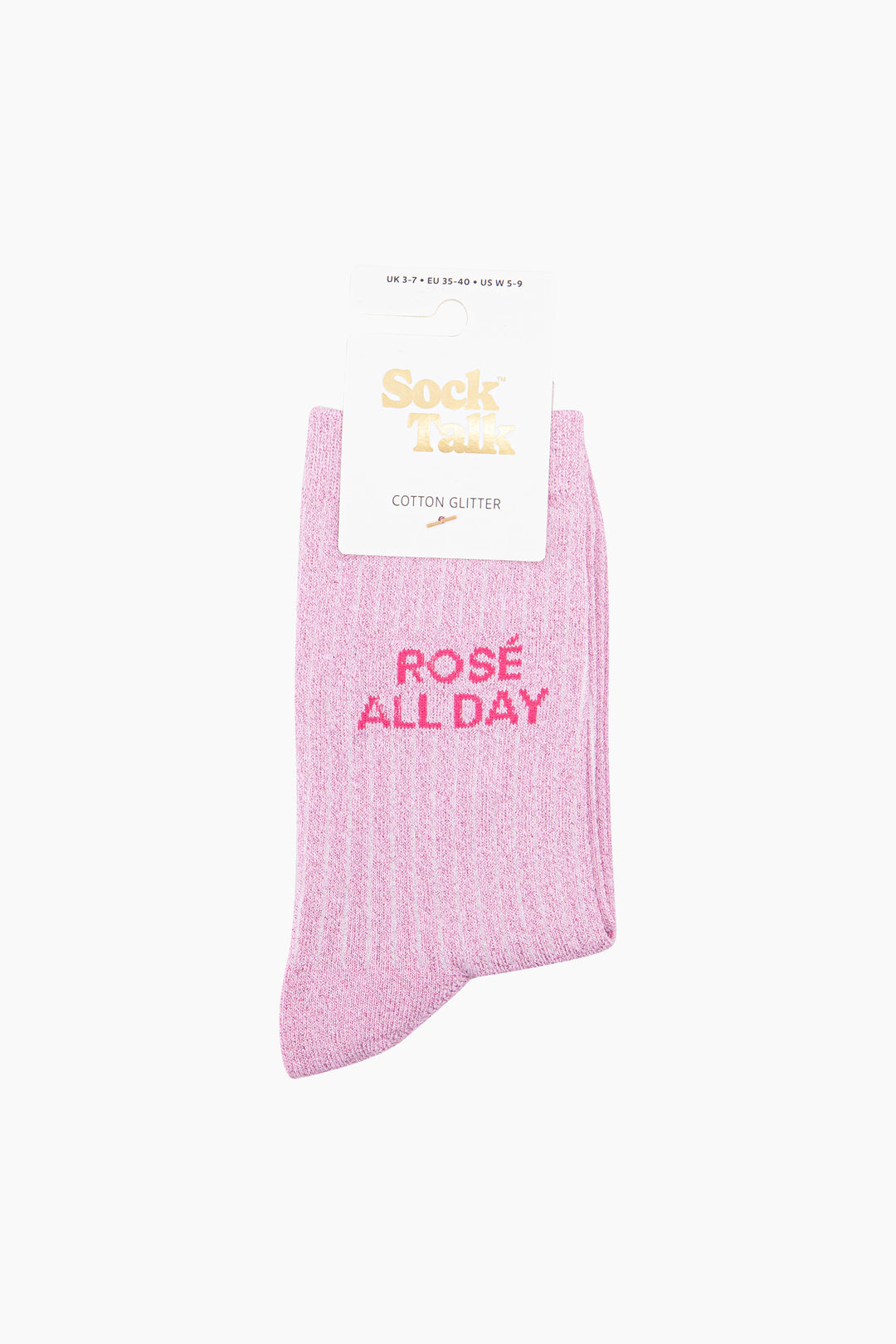 Rosé-All-Day-Combed-Cotton-Glitter-Socks-in-Light-Pink-In-Packaging