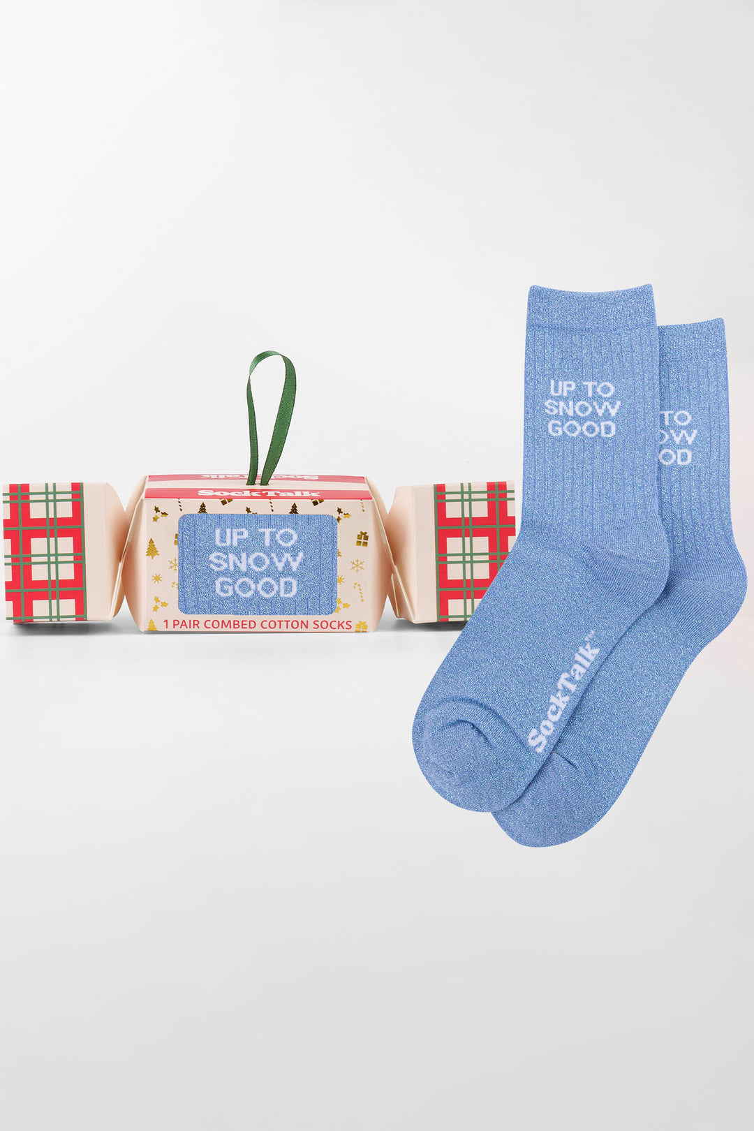 Up-To-Snow-Good-Combed-Cotton-Glitter-Crew-Socks-Christmas-Cracker-Gift-Box-in-Blue