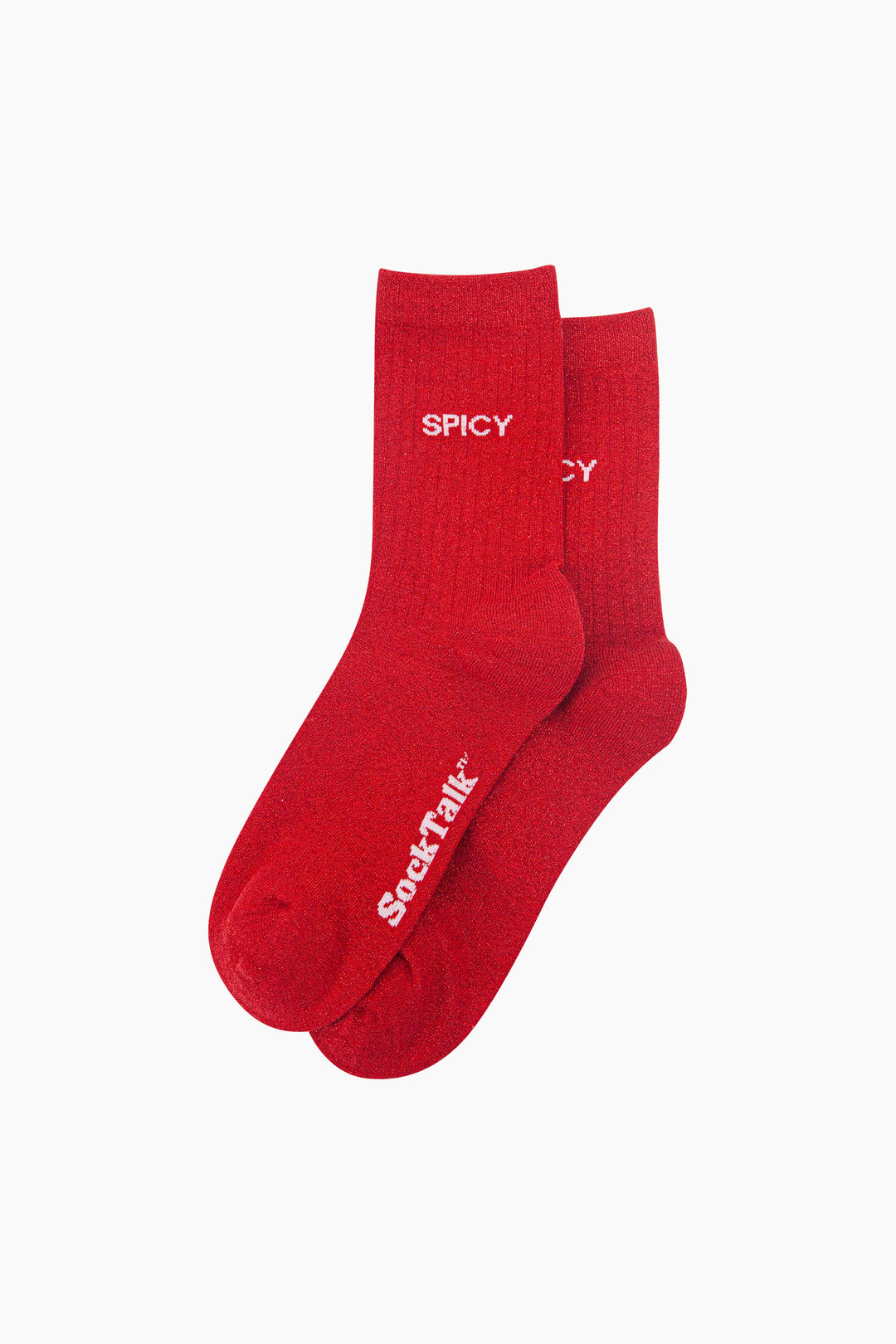 Spicy-Combed-Cotton-Glitter-Socks-in-Red-Laid-Flat