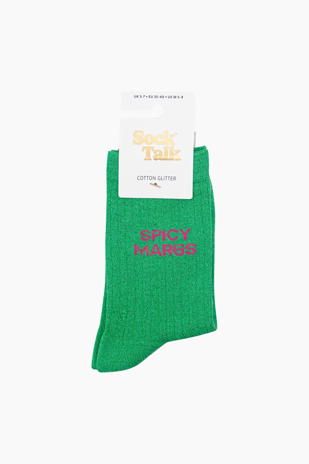 Spicy-Margs-Combed-Cotton-Glitter-Socks-in-Green-In-Packaging