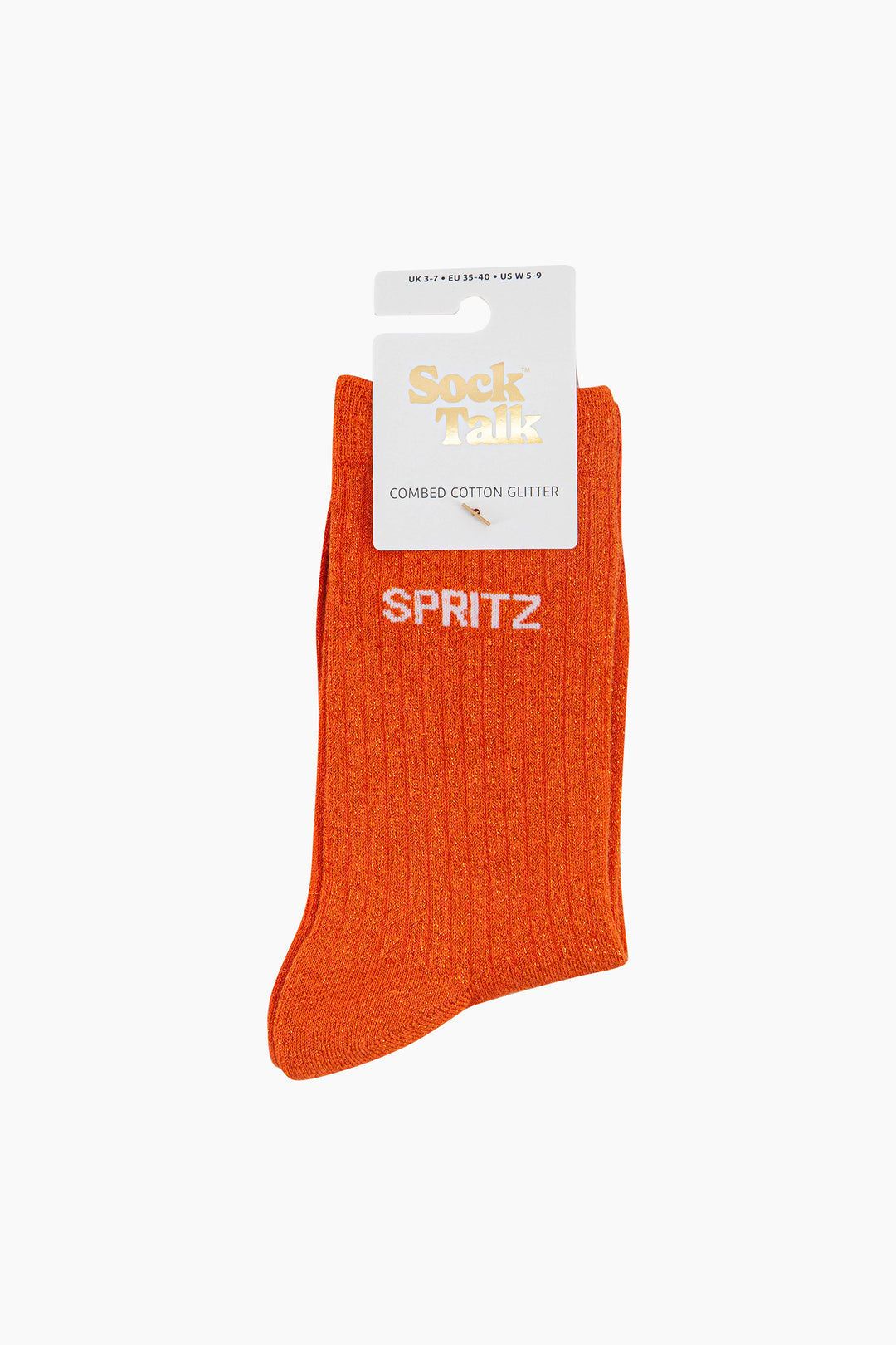 Spritz Combed Cotton Glitter Socks in Orange